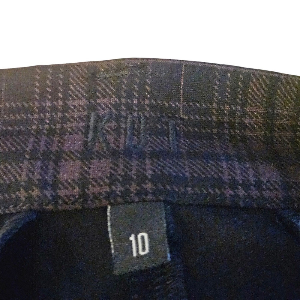 KUT from the Kloth Diana Plaid Skinny Pants Purple Black Checkered Trousers 10 - Picture 4 of 7